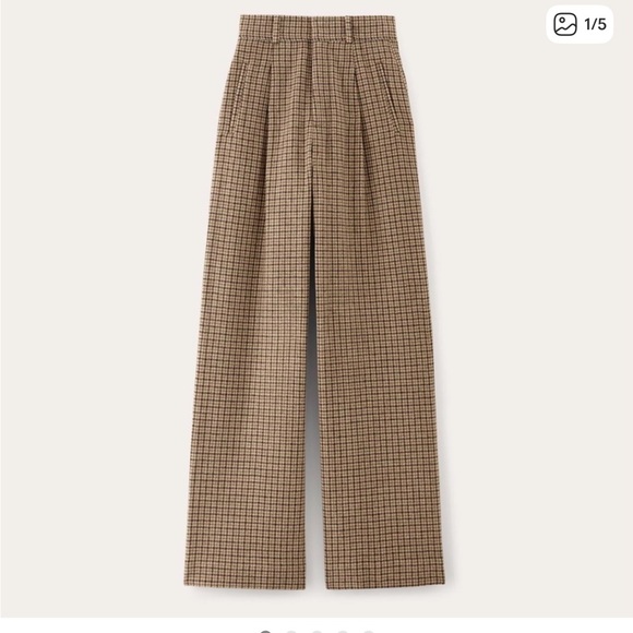 Everlane Pants - EVERLANE Checkered Wool Blend Wide Legged Pants